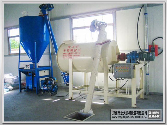 小型干粉砂浆生产线设备安装现场